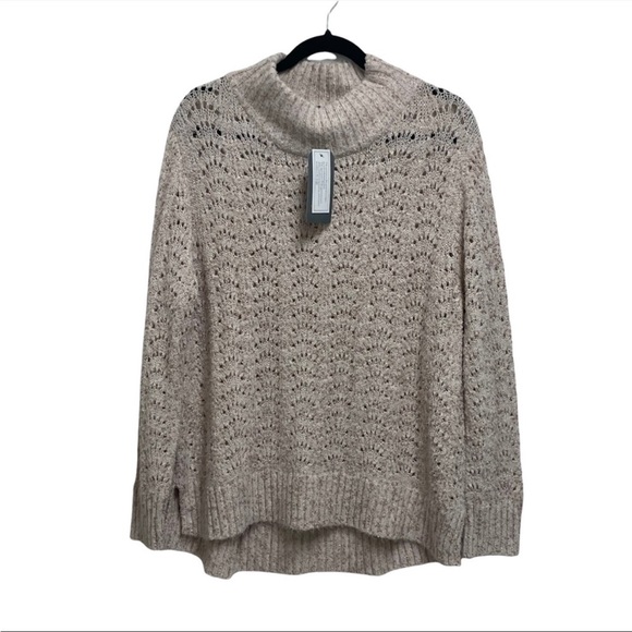 NEW NORDSTROM WIT & WISDOM Pointelle Metallic
Mock Neck Sweater Size Large - Picture 3 of 8